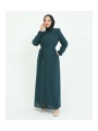 Göğüs Büzgülü Tam Boy Ferace -Zümrüt