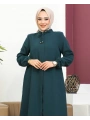 Salaş Kesim Tesettür Ferace / Zümrüt Yeşili-F120