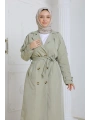 Kadın Trençkot Kuşaklı / M0109 - yeşil