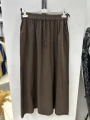 Keten Kumaş Paraşüt Etek - Acı Kahve / A0102
