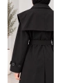 Kuşaklı Düğmeli Mevsimlik Trençkot - Siyah / M0118
