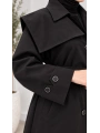 Kuşaklı Düğmeli Mevsimlik Trençkot - Siyah / M0118