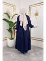 Lara Kumaş Yarım Düğmeli Kadın Elbise - Lacivert / E0121
