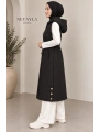 Mevsimlik Kapüşonlu Yelek - Siyah / M117