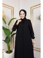 Salaş Kesim Tesettür Ferace - Siyah