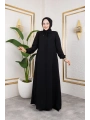 Salaş Kesim Tesettür Ferace - Siyah