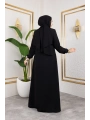 Salaş Kesim Tesettür Ferace - Siyah