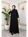 Salaş Kesim Tesettür Ferace - Siyah