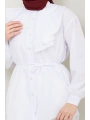 Tasarım Detay Bağlamalı Gömlek - Beyaz / Ü102
