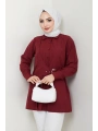 Tokalı Tasarım Gömlek - Bordo / Ü0101
