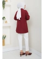 Tokalı Tasarım Gömlek - Bordo / Ü0101