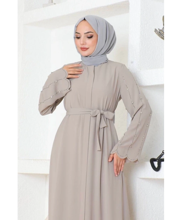 Kolları Taş Detaylı Ferace