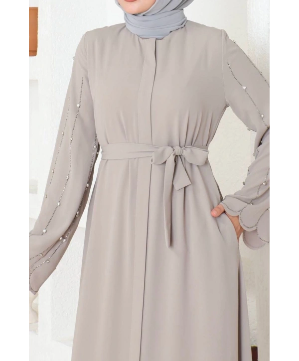 Kolları Taş Detaylı Ferace