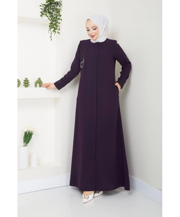 Ön Ve Bilek Taş Detaylı Ferace