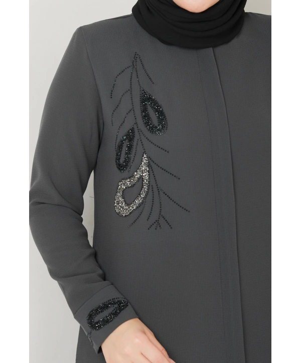 Ön Ve Bilek Taş Detaylı Ferace