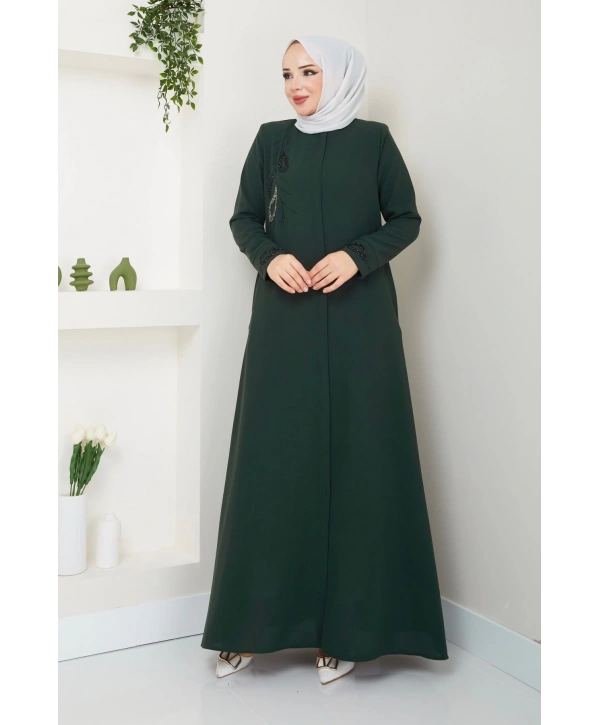 Ön Ve Bilek Taş Detaylı Ferace