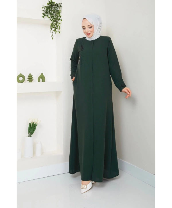 Ön Ve Bilek Taş Detaylı Ferace