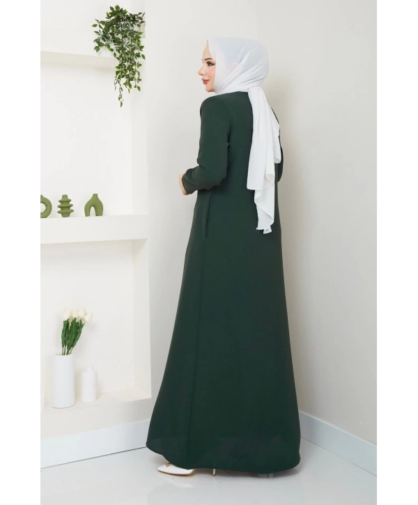 Ön Ve Bilek Taş Detaylı Ferace