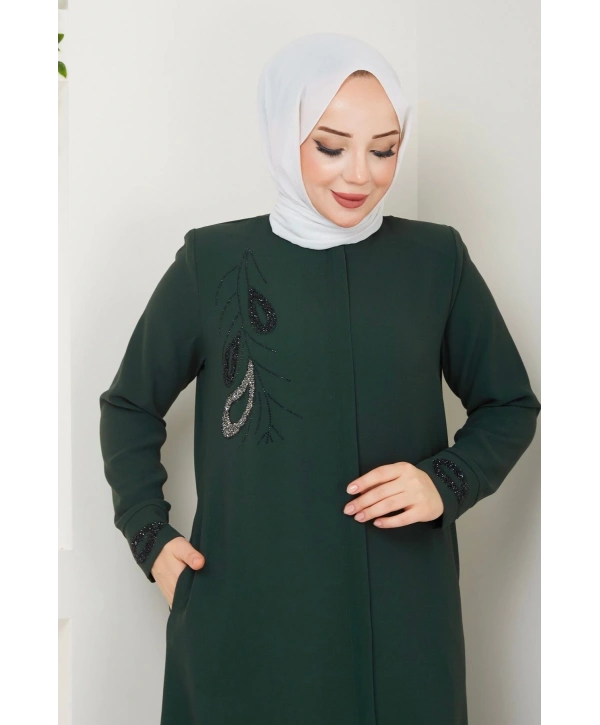 Ön Ve Bilek Taş Detaylı Ferace