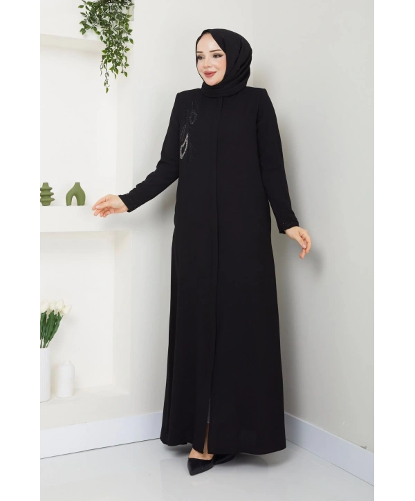 Ön Ve Bilek Taş Detaylı Ferace