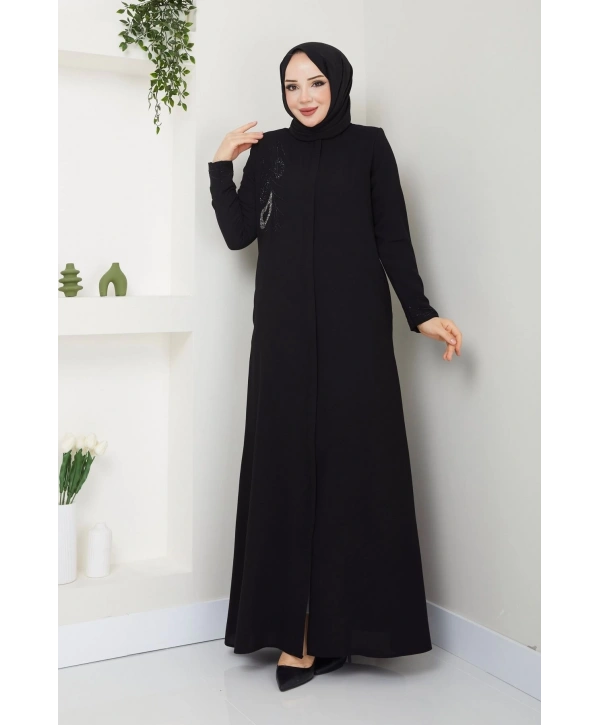 Ön Ve Bilek Taş Detaylı Ferace