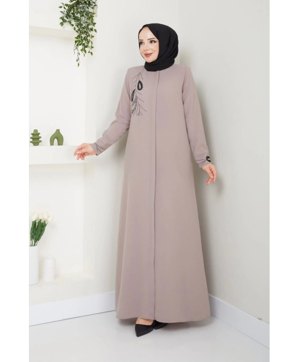 Ön Ve Bilek Taş Detaylı Ferace