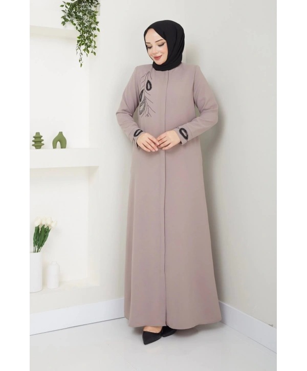 Ön Ve Bilek Taş Detaylı Ferace