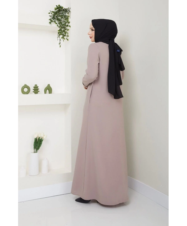 Ön Ve Bilek Taş Detaylı Ferace