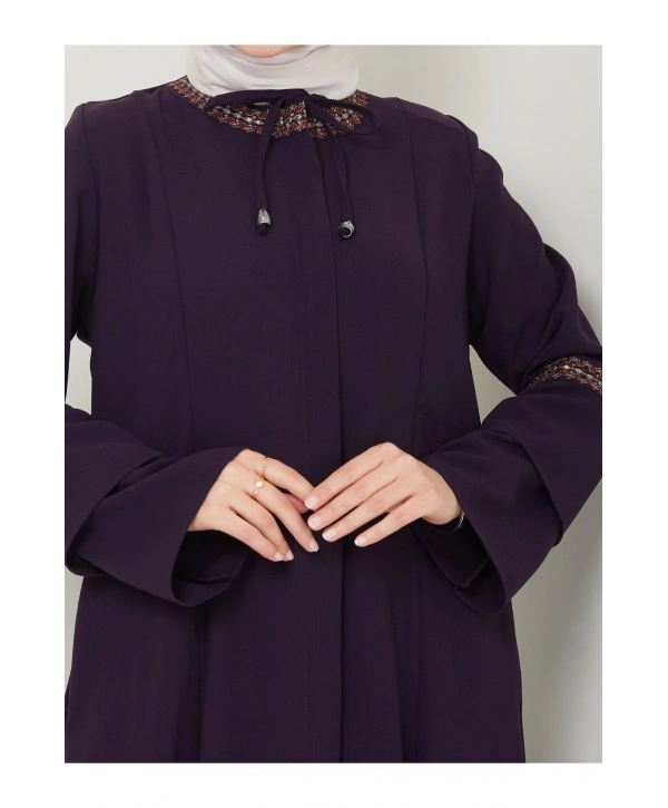 Nakış İşlemeli Büyük Beden Ferace