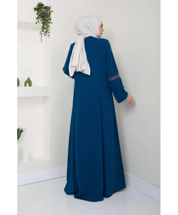 Nakış İşlemeli Büyük Beden Ferace