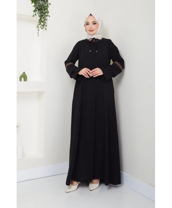 Nakış İşlemeli Büyük Beden Ferace
