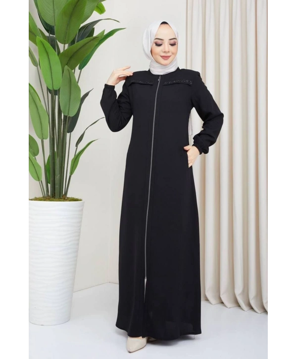 Göğüs Taş Detaylı Ferace