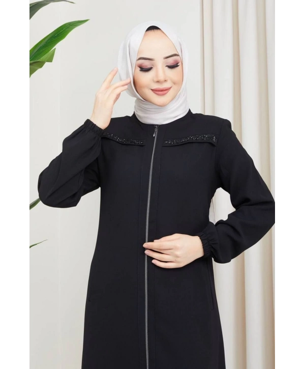 Göğüs Taş Detaylı Ferace