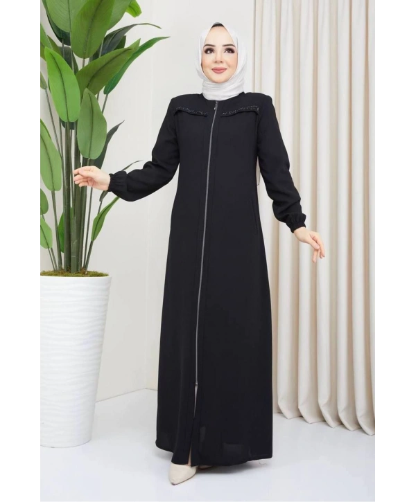 Göğüs Taş Detaylı Ferace