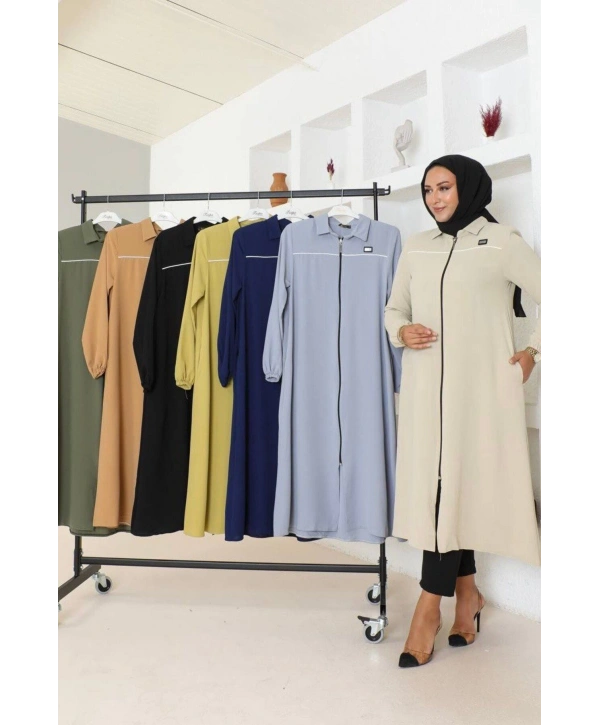 Arma ve Biye Detaylı Ara Boy Kap - Gri / K0103