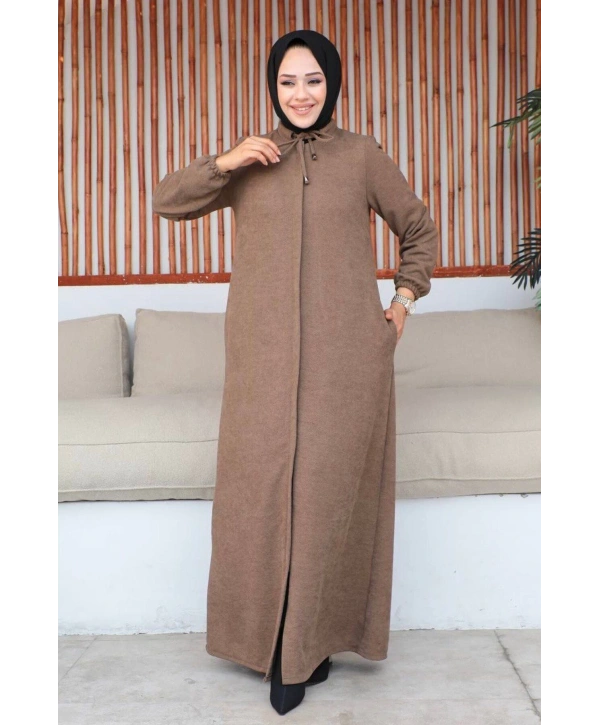 Şönil Kumaş Kışlık Comfort Ferace / Vizon - F0501