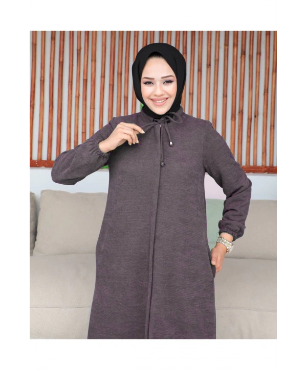 Şönil Kumaş Kışlık Comfort Ferace / Somon - F0501