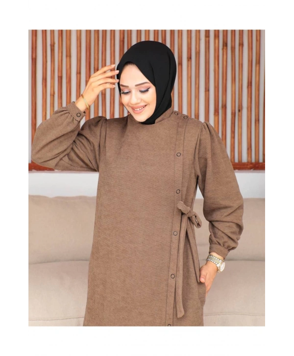 Bağlamalı çıt çıt Detaylı ferace , Bej