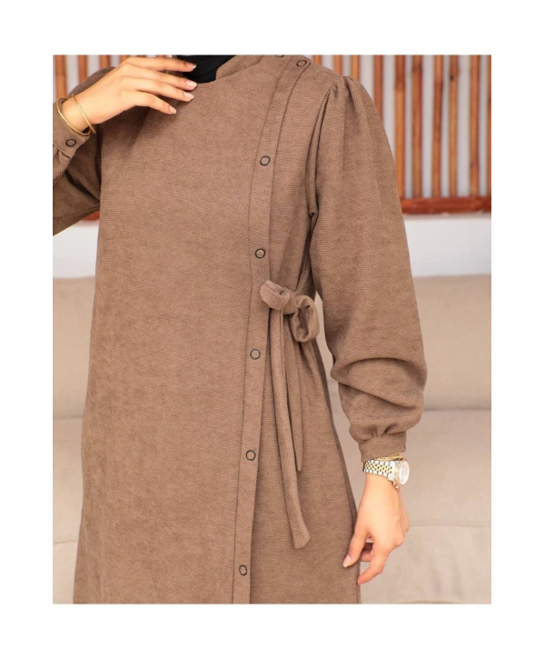 Bağlamalı çıt çıt Detaylı ferace , Bej