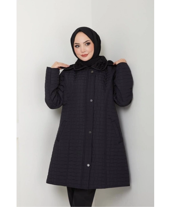 İçi Kürklü Kapüşonlu Kaban Mont