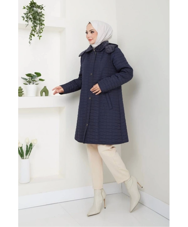 İçi Kürklü Kapüşonlu Kaban Mont