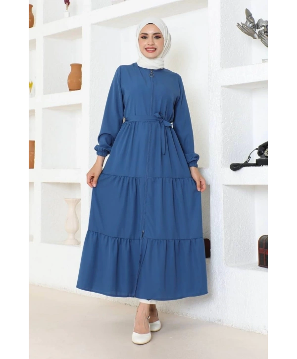 Çocuk Ferace Medine İpeği - İndigo