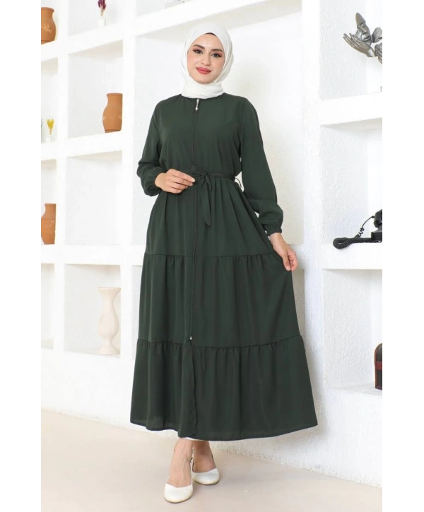 Çocuk Ferace Medine İpeği - Haki