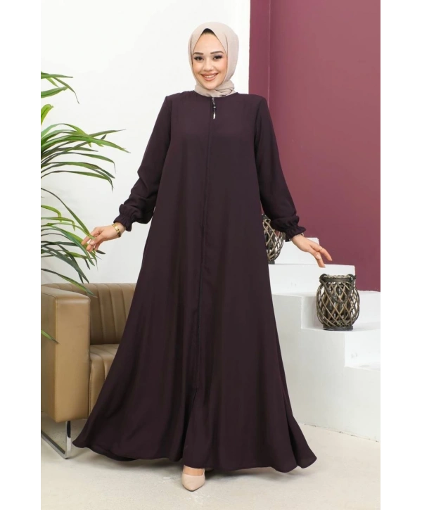 Medine İpeği Mevlana Ferace - Mürdüm / F0123