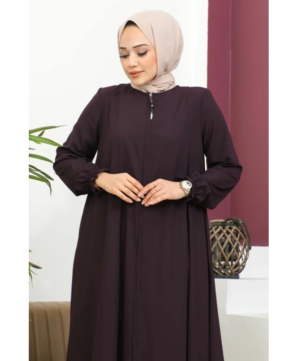 Medine İpeği Mevlana Ferace - Mürdüm / F0123