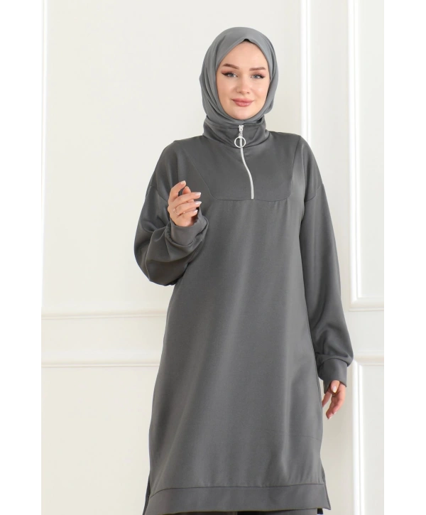 Dokuma iki ip Kumaş İkili Takım -Antrasit / T0103