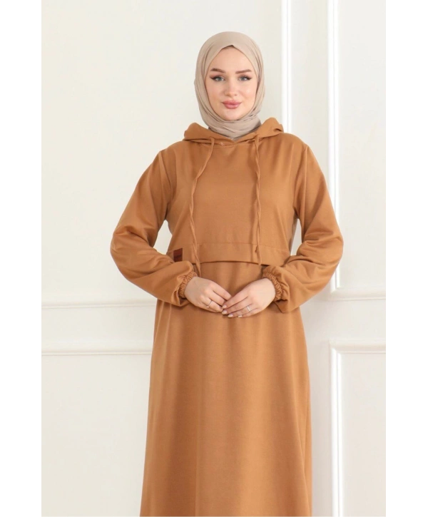 Penye Armalı Spor Elbise / E0501 - Camel