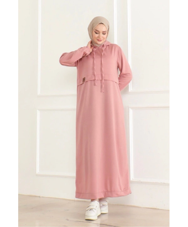 Penye Armalı Spor Elbise / E0501 - Pudra