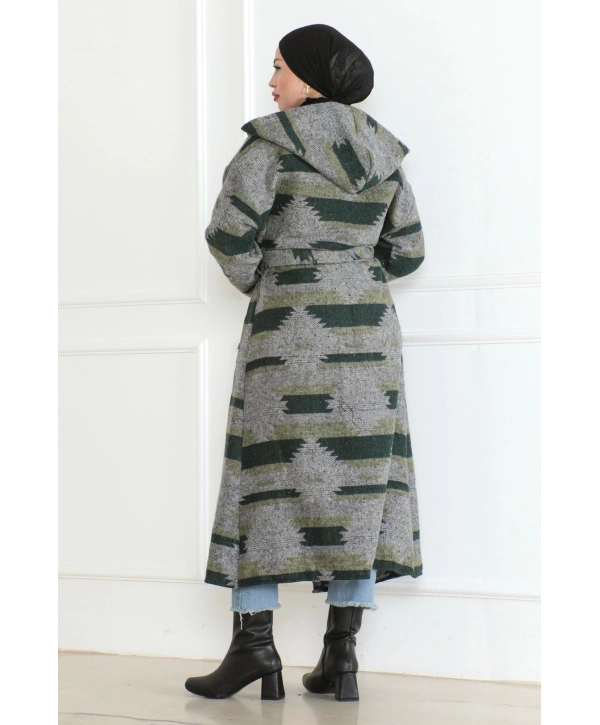 Winter Desen Oduncu Kuşaklı Kap / Haki - F0505