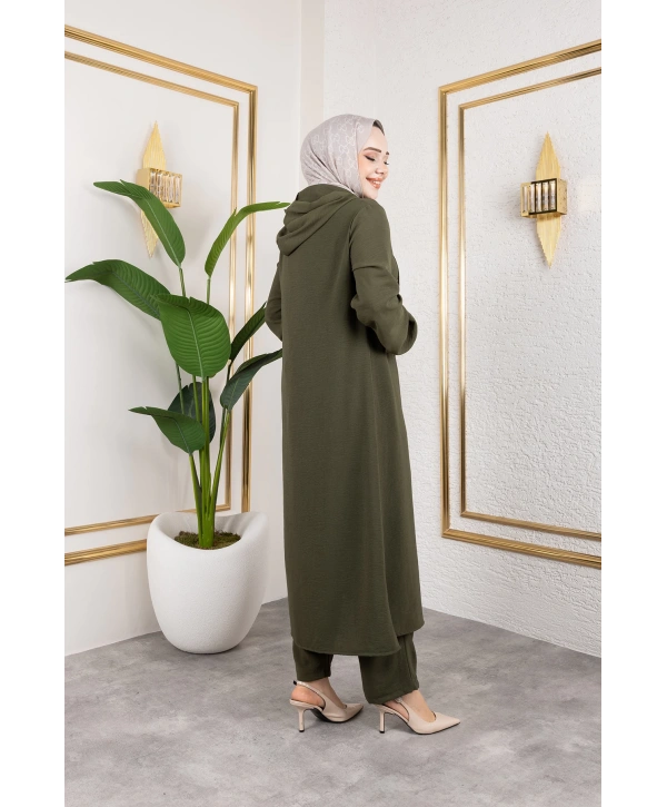 Aerobin Kumaş Uzun İkili Takım - Haki / T0110